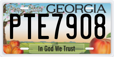 GA license plate PTE7908