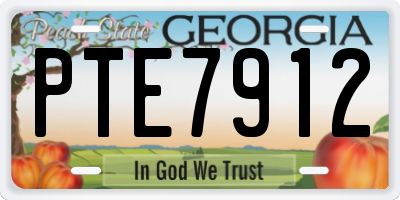 GA license plate PTE7912