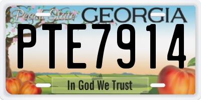 GA license plate PTE7914