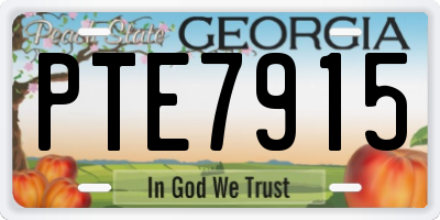 GA license plate PTE7915