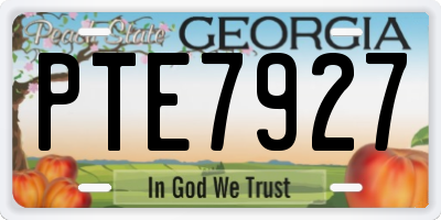 GA license plate PTE7927