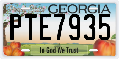 GA license plate PTE7935