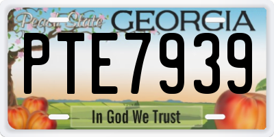 GA license plate PTE7939
