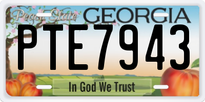 GA license plate PTE7943