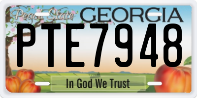 GA license plate PTE7948