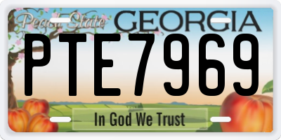 GA license plate PTE7969