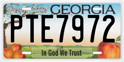 GA license plate PTE7972