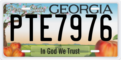GA license plate PTE7976