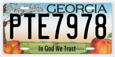 GA license plate PTE7978