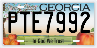 GA license plate PTE7992