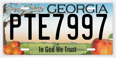GA license plate PTE7997