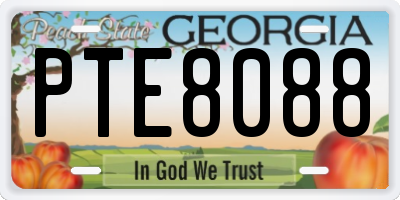 GA license plate PTE8088