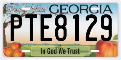 GA license plate PTE8129