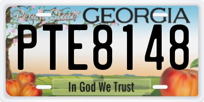 GA license plate PTE8148