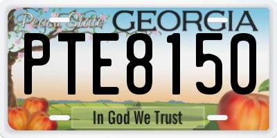 GA license plate PTE8150