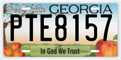 GA license plate PTE8157