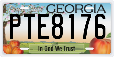 GA license plate PTE8176