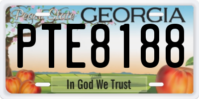GA license plate PTE8188