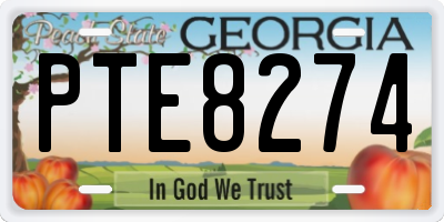 GA license plate PTE8274