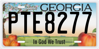 GA license plate PTE8277