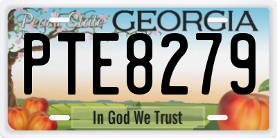 GA license plate PTE8279