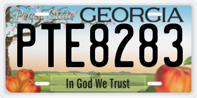 GA license plate PTE8283