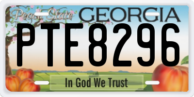 GA license plate PTE8296