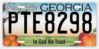 GA license plate PTE8298