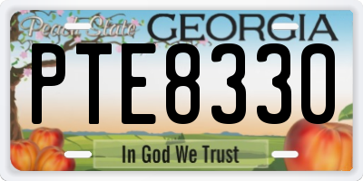 GA license plate PTE8330