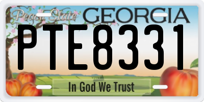 GA license plate PTE8331