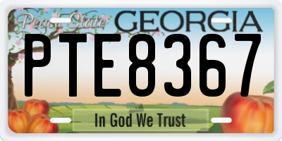 GA license plate PTE8367