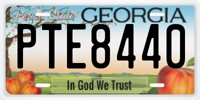 GA license plate PTE8440