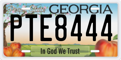 GA license plate PTE8444