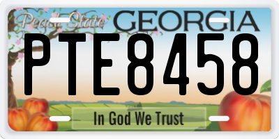 GA license plate PTE8458