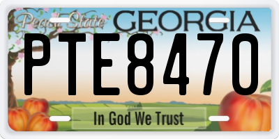 GA license plate PTE8470