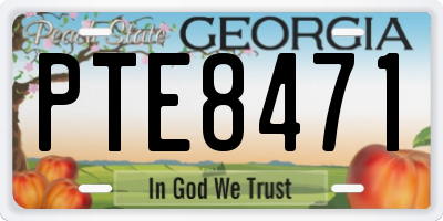 GA license plate PTE8471