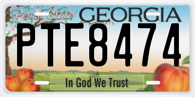 GA license plate PTE8474