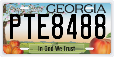 GA license plate PTE8488