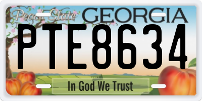 GA license plate PTE8634