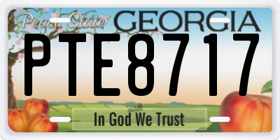 GA license plate PTE8717