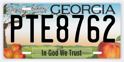 GA license plate PTE8762