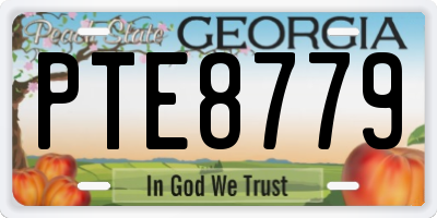 GA license plate PTE8779