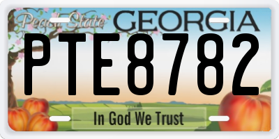 GA license plate PTE8782