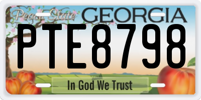 GA license plate PTE8798