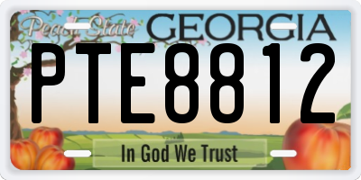 GA license plate PTE8812