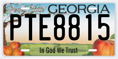 GA license plate PTE8815