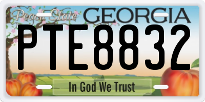 GA license plate PTE8832