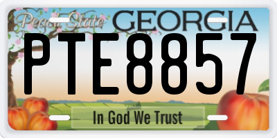 GA license plate PTE8857
