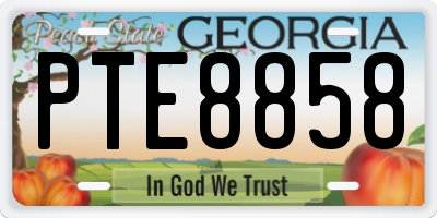 GA license plate PTE8858