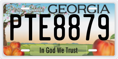 GA license plate PTE8879